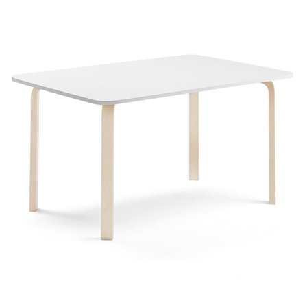 Table ELTON, 1800x700x710 mm, white laminate, birch