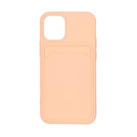 Iphone 12 Mini Silikonskal Med Korthållare - Rosa Rosa