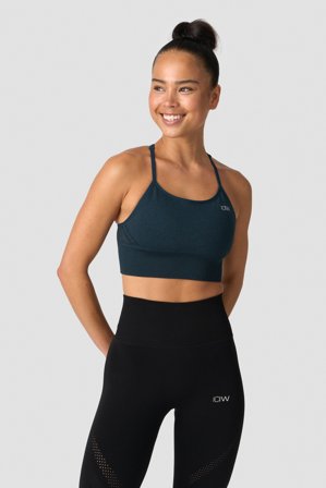 ICANIWILL - Queen Mesh Seamless Sports Bra Dk Teal Melange - Sport-BH - Dam - Träningskläder från ICIW