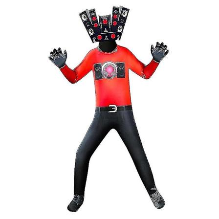 4-9-vuotiaiden lasten Skibidi Toilet -asu Tv-mies Kameramies Speakerman Halloween-juhliin Bodysuit Lahjat-Xin A 6-7 Years