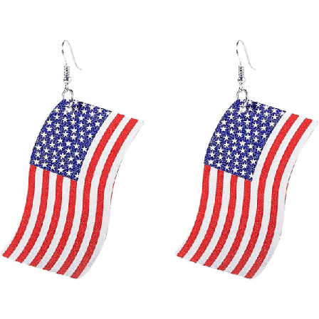 PU Røde Hvide Blå Amerikanske USA Flag Øreringe, USA Flag Dangle Drop Øreringe 4. juli Uafhængighedsdag Gave