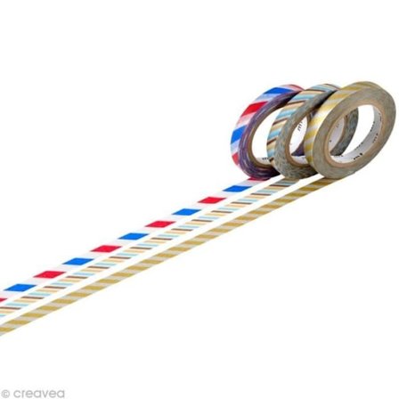 Maskeringstejp - Smal twist - Sortiment 3 rullar C - 6 mm x 10 m