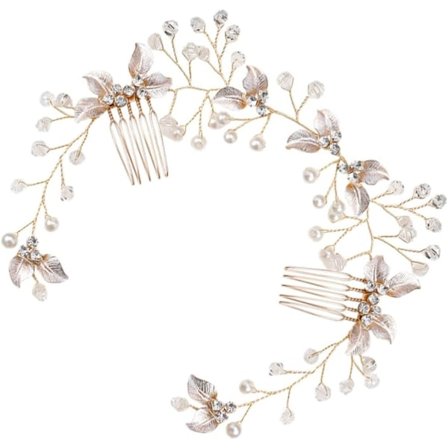 Helmi-kukkakoristeiset hiuskorut morsiamelle, hiuskampa-klipsi