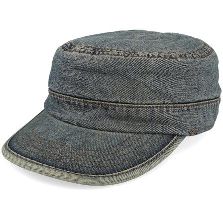 Stetson - Grå army Kasket - Denim Used Denim Army @ Hatstore