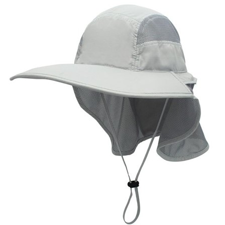 Solhatt Menn Kvinner UPF 50+ Utendørs UV Sommer Cap med Nakkebeskyttelse Fotturer Fiskehatt Strand Foldbar Safari Bush Hatter Mesh Hat