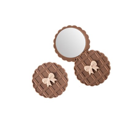 Vohvelikuvioinen pyörivä taskupeili - kannettava HD pyöreä meikkipeili matkakäyttöön coffee