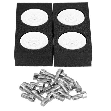 4 stk. RC Beadlock Hjulnav Metal Hjulnav Udskiftning til AXIAL/TRX4/GEN8/MST/hspWhite