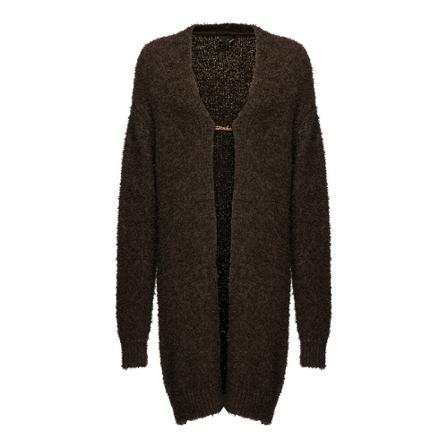 Pinko Cardigan med lille hægte med logo Brun, Dame Cardigans, Størrelse: S