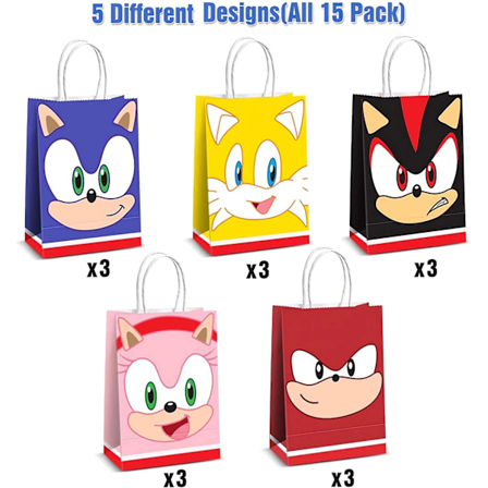 Sonic-tema fødselsdagskrafteposer