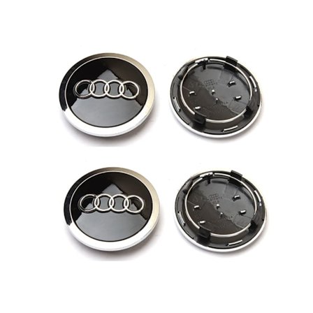 4 stk. Audi Bil Ydre Diameter 69mm Navkapsler, Kompatible med A4, A4L, A6L-FA-