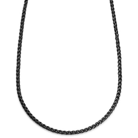 Essentials | 5 mm Gunmetal Black Wheat Chain Necklace for Men - Chain necklaces