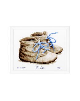 Broderipakke Fødselsbilde Sko - Vervaco