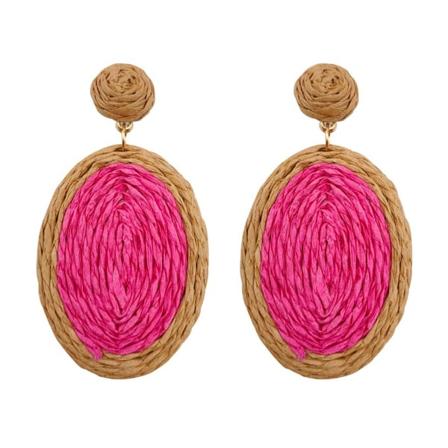 Raffia örhängen smycken för kvinnor, unika sommarhalm vävda