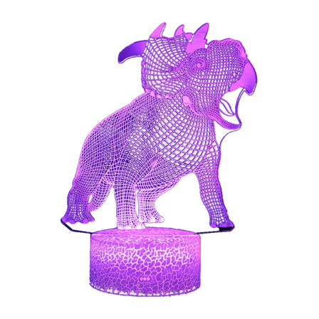 Färgglad 3D-nattlampa med dinosauriemotiv, kreativ presentlampa