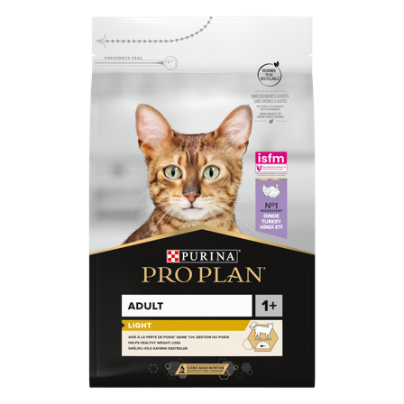 Purina Pro Plan - Cat Adult Light kalkun 3 kg - Katt - Kattefôr & kattemat - Tørrfôr for katt - ZOO.no
