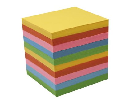 Blockkub 90x90mm 850 ark färgade blad - Lyreco - Kontorsmaterial > Block och anteckningsböcker > Blockkuber