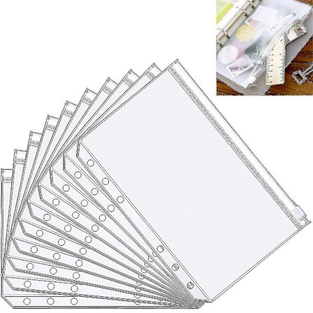 A5-mapper med lommer, plastmapper med 6 huller, glidelåsmappe - yuhao