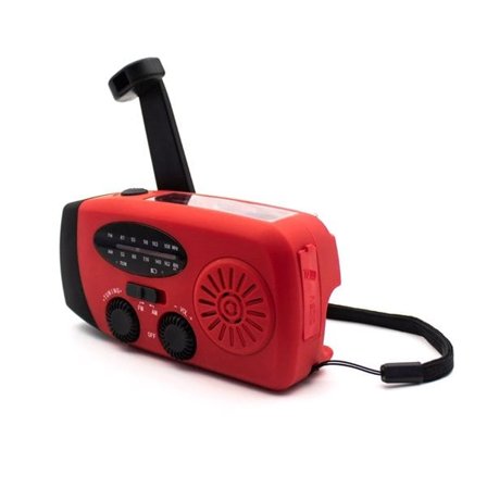 United ESR2534 nödradio med powerbank, solpanel och handvev - Röd