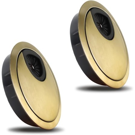 60 mm Kabelgjennomføring, 2 stk Metall Skrivebord Kabelgjennomføring, Bronsefarget Skrivebord Kabelgjennomføring, Anti-rust og Anti-korrosjon, for 