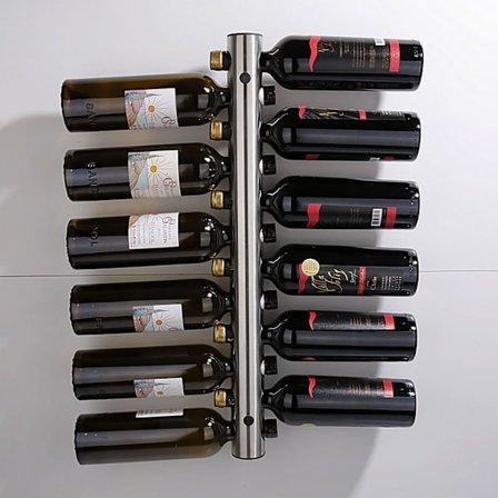 Vinställ i rostfritt stål för 12 flaskor, 62 cm{BT}
