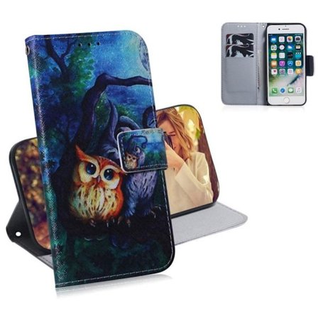 Plånboksfodral Apple iPhone 8 Plus - Ugglor i Månsken