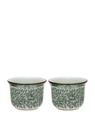 Rörstrand Ostindia Floris Äggkopp Grön 2-Pack Glas