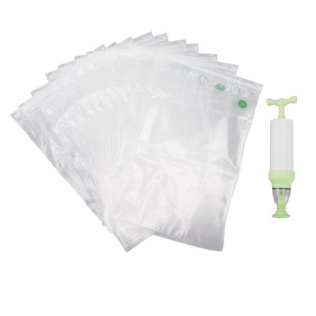 10-pakning gjenbrukbare vakuummatposer trygge PE-forseglet for snacks husholdning 40x26cm