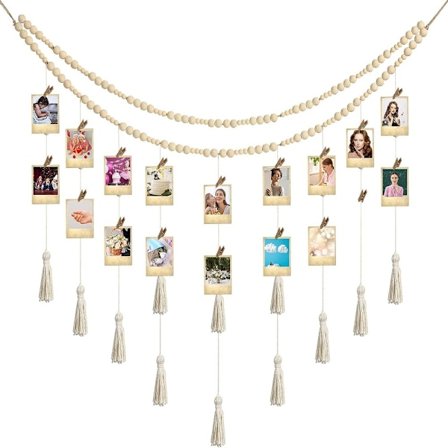 1 kpl Riippuva valokuvanäyttö Boho Wall Decor Huoneen seinäkoriste