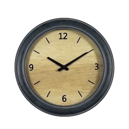Seinäkello, puinen, 46x46 cm, vintage-tyylinen