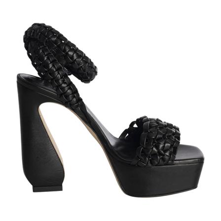 Sergio Rossi, Braided Band Sandals Czarny, Kobieta, Rozmiar: 37 EU