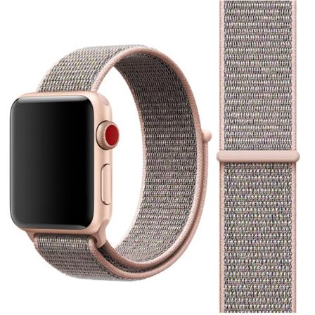 För Apple Watch 38mm Nylon Loop Med Kardborreknäppning Rosa
