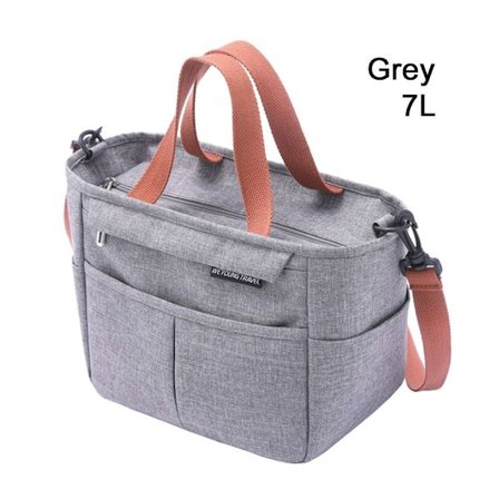 7L Isolerad Thermal Bag Kylväska Lunchväska GRÅ 7L - spot sales