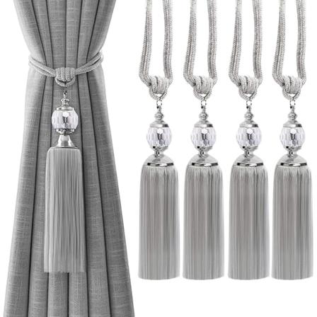 4-pack Gardindekoration Crystal Ball Fransgardinband