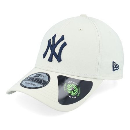 New Era - MLB Beige adjustable Keps - New York Yankees Recycled 9FORTY Stone/Navy Adjustable @ Hatstore