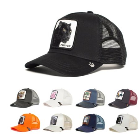 Mesh Animal Embroidered Hat Snapback Hat STUD