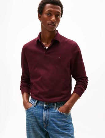 Tommy Hilfiger 1985 Regular Ls Polo - Burgundy - XL