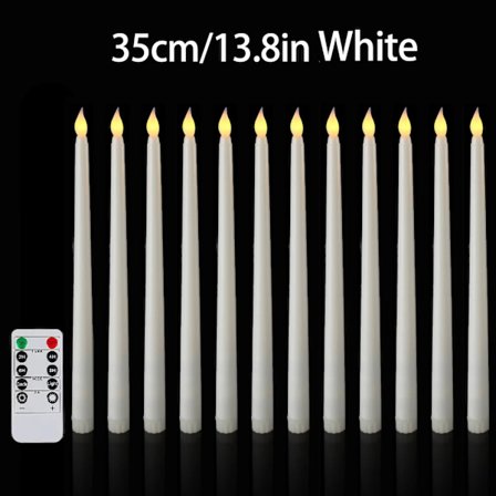 12-120 stk LED koniske stearinlys Bryllup Flammeløse stearinlys Batteridrevne stearinlys med timer jul/valentinsdag/nytår