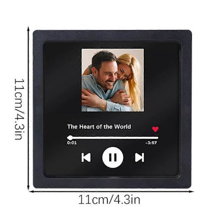 Anpassningsbar musik- och fotokylskåpsmagnet med inbyggd musikspelare - Anpassa med din favoritlåt och albumbild, bästa födelsedagspresenten (FMY)