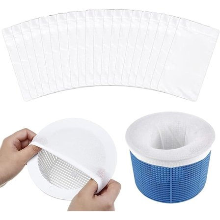 10 stk. bassengskimmersokker, bassengnett rengjøring og tilbehør, flokkuleringsmiddel filterkule flytende skumnett kurv