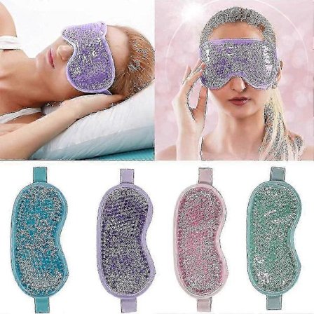 Sovemaske til øjne med kolde gelkugler, anti-aging, perfekt til lindring af migræne og stress [HK]