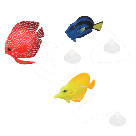 3 stk silikon flytende glødende klovnefisk simulering kunstig fiskedekorasjon for akvarium