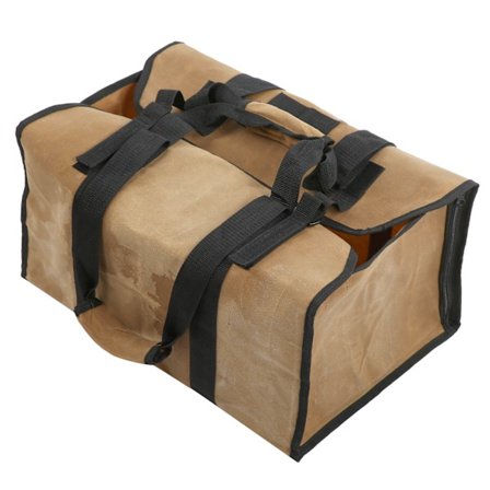 Stor kapacitet Dual Purpose Canvas Vattentät Logging Bag Yard Vedförvaringsväska Khaki