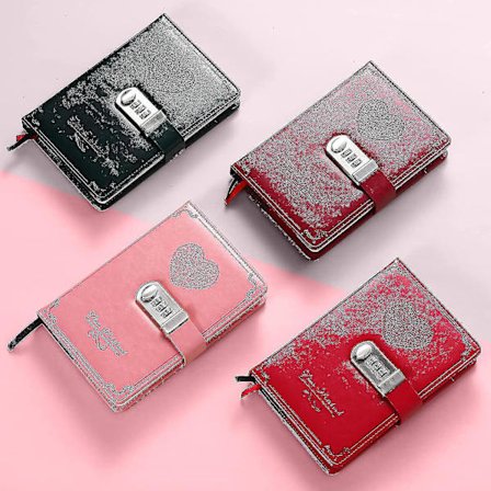 Dagbok med Lås för Flickor - Läderlösenordslås Journal Söt Hemlig Dagbok Anteckningsbok med Kombinationslås för Kvinnor Vuxna B6