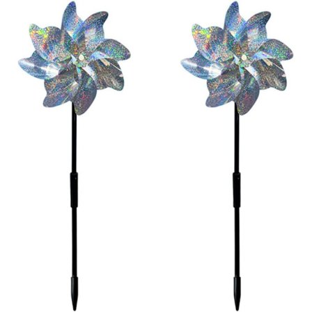 Fugleskræmme Vindmølle, 4 Reflekterende Vindmøller (8 Stykker), Dekorativ