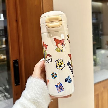Zootopia Krus - Stort Volum med Judy & Nick | Perfekt for Kalde Drikker | Trendy Is-Krus med Sugerør FXD-15580 Nick 600ml enkelt kopp