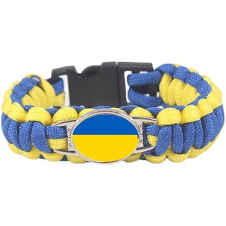 Ukrainsk flag flettet armbånd - Ukraine flag armbånd, ukrainsk flag armbånd, paracord flettet armbånd