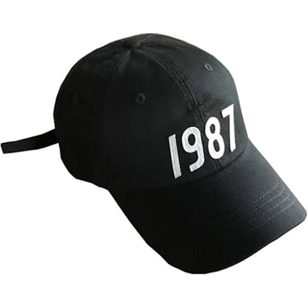 1987 Baseball Cap Retro Vild Toppet Kasket Solskærm Solhat 21-23.6" SORT FARVE