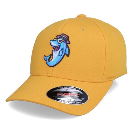 Kiddo Cap - Gul flexfit Caps - Kids Cool Sharky Yellow Flexfit @ Hatstore