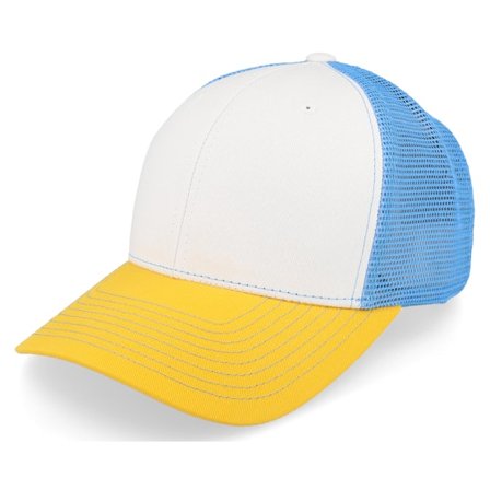 Equip - Blanc trucker Casquette - White/Light Blue/Gold Trucker @ Hatstore