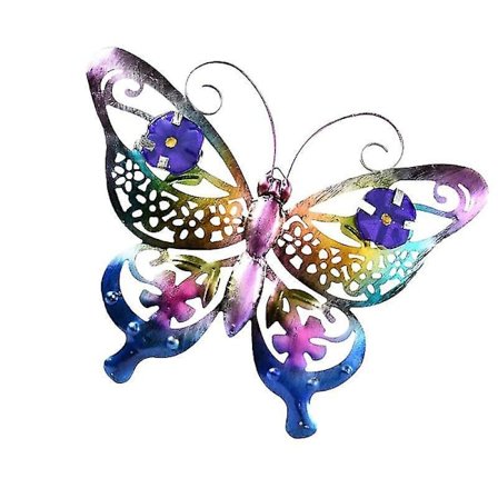 1pc Lifelike Butterflies Statue Wall Adornment Iron Crafts Wall Hanging